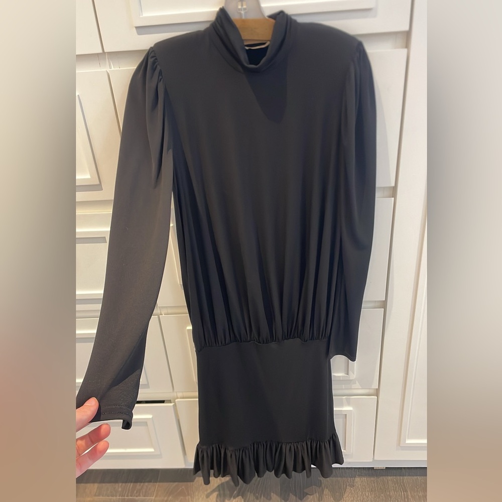 Maternity black Long Sleeve jersey dress. Size 8 but can fit size 4.